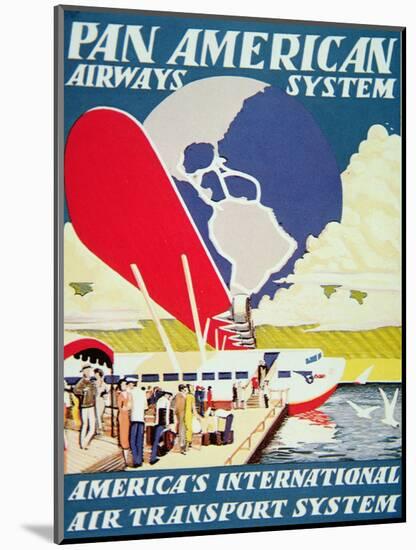 Pan American Airways System Poster, 1929-null-Mounted Giclee Print