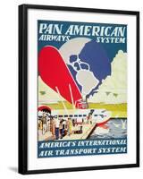 Pan American Airways System Poster, 1929-null-Framed Giclee Print