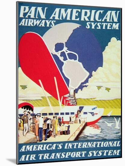 Pan American Airways System Poster, 1929-null-Mounted Giclee Print