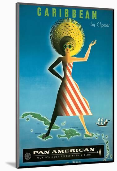 Pan American: Caribbean by Clipper, c.1958-Jean Carlu-Mounted Art Print