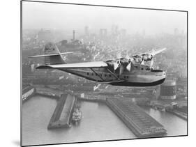 Pan American China Clipper and San Francisco Skyline Photograph No.1 - San Francisco, CA-Lantern Press-Mounted Art Print