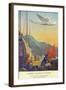 Pan-American Clipper Flying Over China - Hong Kong, China-Lantern Press-Framed Art Print