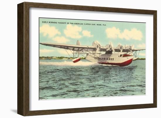 Pan-American Clipper Taking Off, Florida-null-Framed Art Print