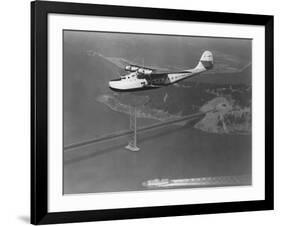 Pan American Philippine Martin Clipper over San Francisco Photograph - San Francisco, CA-Lantern Press-Framed Art Print