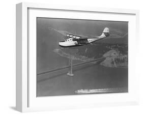 Pan American Philippine Martin Clipper over San Francisco Photograph - San Francisco, CA-Lantern Press-Framed Art Print