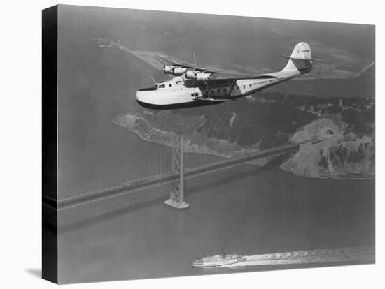 Pan American Philippine Martin Clipper over San Francisco Photograph - San Francisco, CA-Lantern Press-Stretched Canvas