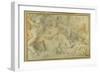 Pan and a Companion Surprise Three Nymphs Bathing-Pietro da Pietri-Framed Giclee Print