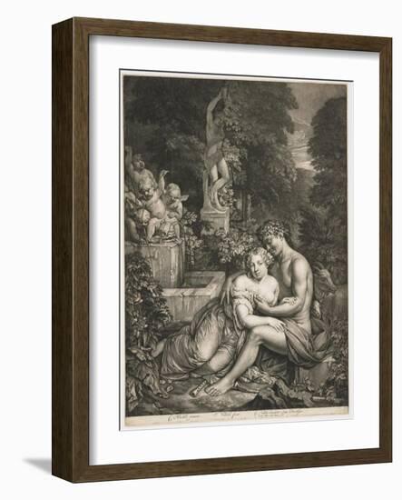 Pan and Pomona, C.1685-Jan Verkolje-Framed Giclee Print