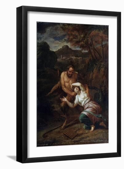 Pan and the Nymph Syrinx, 17th Century-Sébastien Bourdon-Framed Giclee Print