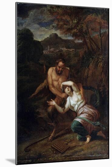 Pan and the Nymph Syrinx, 17th Century-Sébastien Bourdon-Mounted Giclee Print