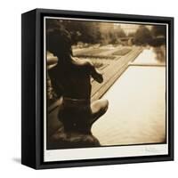 Pan and the pool, Lake Como, Italy-Theo Westenberger-Framed Stretched Canvas