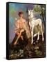 Pan and Unicorn-Judy Mastrangelo-Framed Stretched Canvas