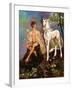 Pan and Unicorn-Judy Mastrangelo-Framed Giclee Print