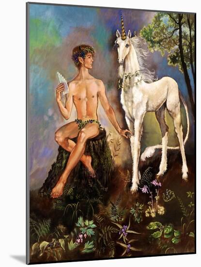 Pan and Unicorn-Judy Mastrangelo-Mounted Giclee Print