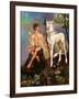 Pan and Unicorn-Judy Mastrangelo-Framed Giclee Print