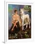 Pan and Unicorn-Judy Mastrangelo-Framed Giclee Print