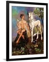 Pan and Unicorn-Judy Mastrangelo-Framed Giclee Print