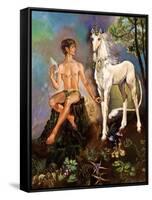 Pan and Unicorn-Judy Mastrangelo-Framed Stretched Canvas