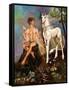 Pan and Unicorn-Judy Mastrangelo-Framed Stretched Canvas