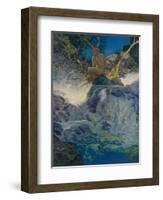 Pan by a Stream-Maxfield Parrish-Framed Photographic Print