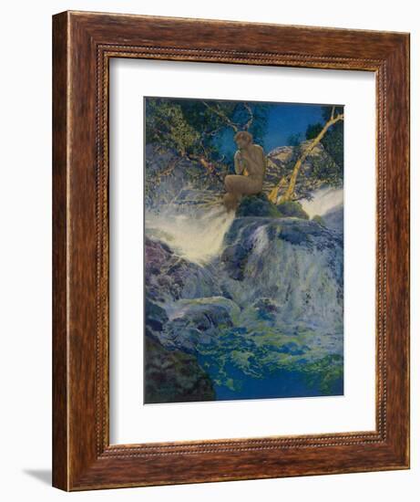 Pan by a Stream-Maxfield Parrish-Framed Photographic Print