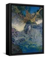 Pan by a Stream-Maxfield Parrish-Framed Stretched Canvas