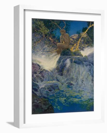 Pan by a Stream-Maxfield Parrish-Framed Photographic Print