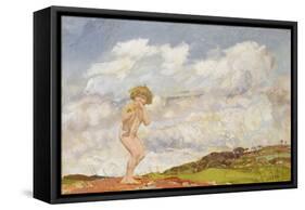 Pan, C.1916 (Tempera on Canvas)-Charles Sims-Framed Stretched Canvas