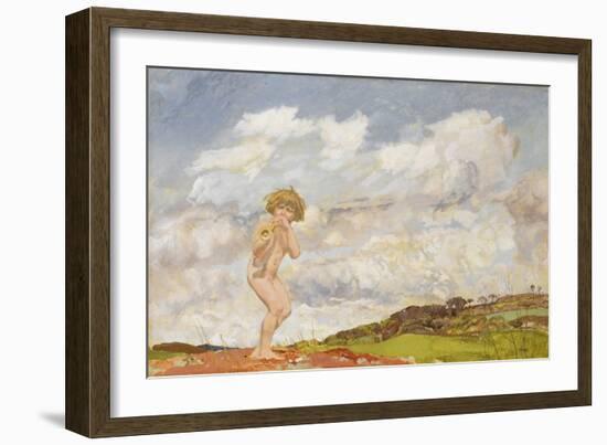 Pan, C.1916 (Tempera on Canvas)-Charles Sims-Framed Giclee Print