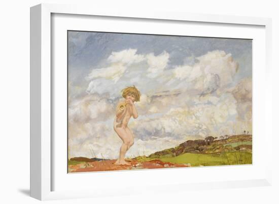 Pan, C.1916 (Tempera on Canvas)-Charles Sims-Framed Giclee Print