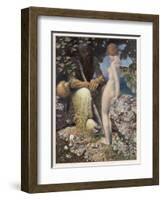 Pan is Consulted by Psyche Concerning Her Relationship with Cupid-Alex Rothaug-Framed Art Print