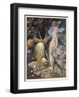 Pan is Consulted by Psyche Concerning Her Relationship with Cupid-Alex Rothaug-Framed Art Print