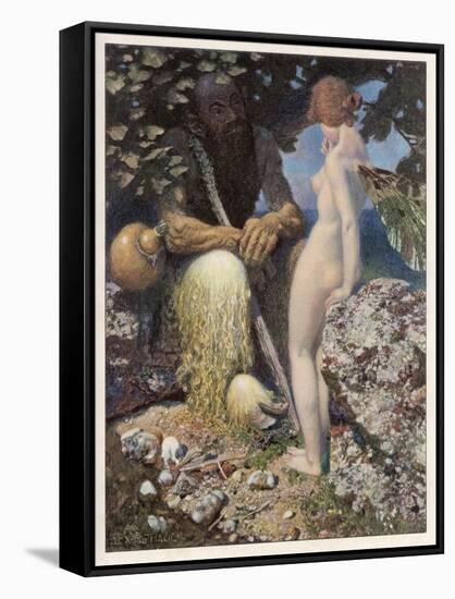 Pan is Consulted by Psyche Concerning Her Relationship with Cupid-Alex Rothaug-Framed Stretched Canvas
