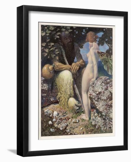 Pan is Consulted by Psyche Concerning Her Relationship with Cupid-Alex Rothaug-Framed Art Print