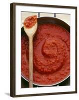 Pan of Home-Made Tomato Sauce-Steve Baxter-Framed Photographic Print
