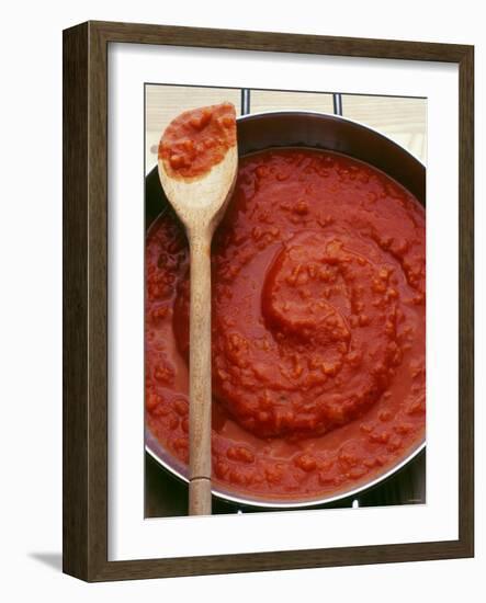 Pan of Home-Made Tomato Sauce-Steve Baxter-Framed Photographic Print