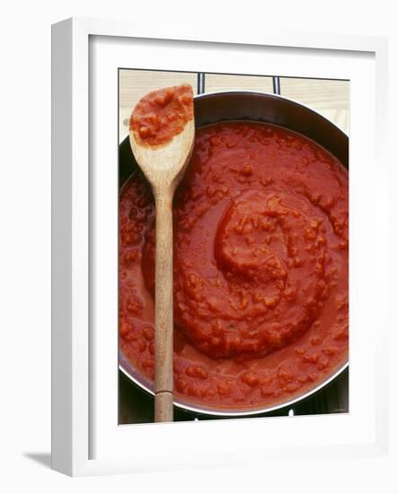 Pan of Home-Made Tomato Sauce-Steve Baxter-Framed Photographic Print