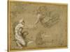 Pan Presenting the Wool to Diana-Annibale Carracci-Stretched Canvas