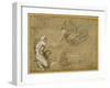 Pan Presenting the Wool to Diana-Annibale Carracci-Framed Giclee Print