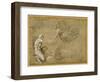 Pan Presenting the Wool to Diana-Annibale Carracci-Framed Giclee Print