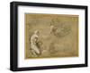 Pan Presenting the Wool to Diana-Annibale Carracci-Framed Giclee Print