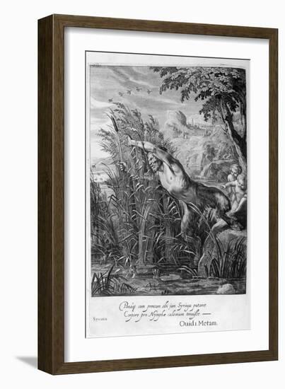 Pan Pursues Syrinx Who Is Transformed into a Reed, 1665-Michel de Marolles-Framed Giclee Print