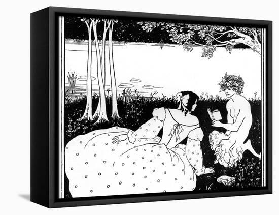 Pan Reading to a Woman by a Brook, 1898-Aubrey Beardsley-Framed Stretched Canvas