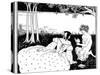 Pan Reading to a Woman by a Brook, 1898-Aubrey Beardsley-Stretched Canvas