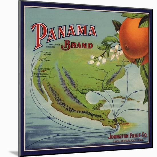 Panama Brand - Santa Barbara, California - Citrus Crate Label-Lantern Press-Mounted Art Print