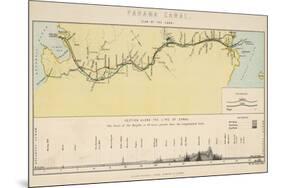 Panama Canal Map 1890-null-Mounted Art Print