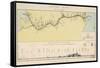 Panama Canal Map 1890-null-Framed Stretched Canvas