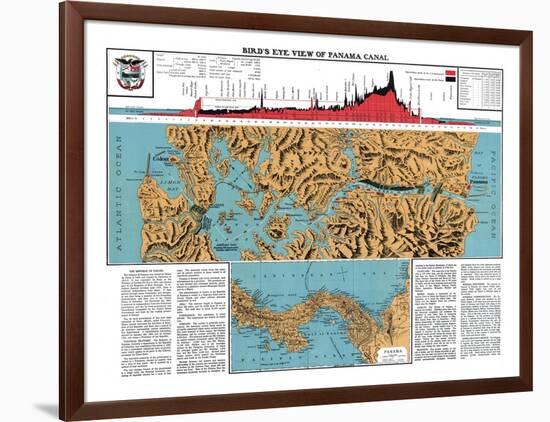 Panama Canal, Map of Panama-null-Framed Giclee Print