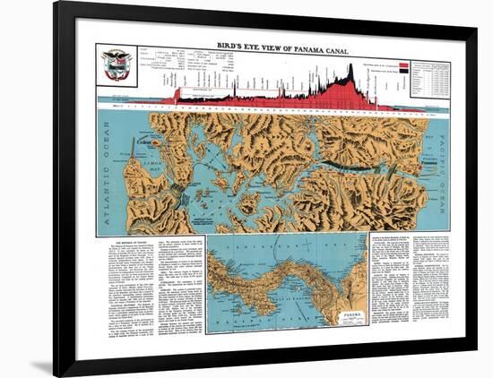 Panama Canal, Map of Panama-null-Framed Giclee Print