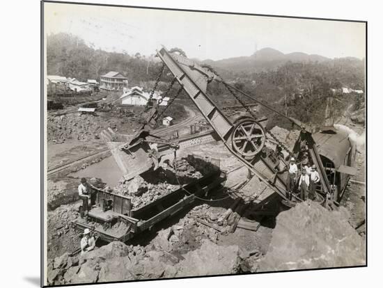 Panama Canal under Construction-null-Mounted Photographic Print